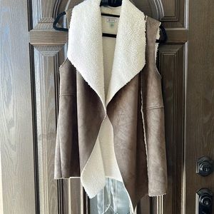 Faux Sherpa and sheepskin vest